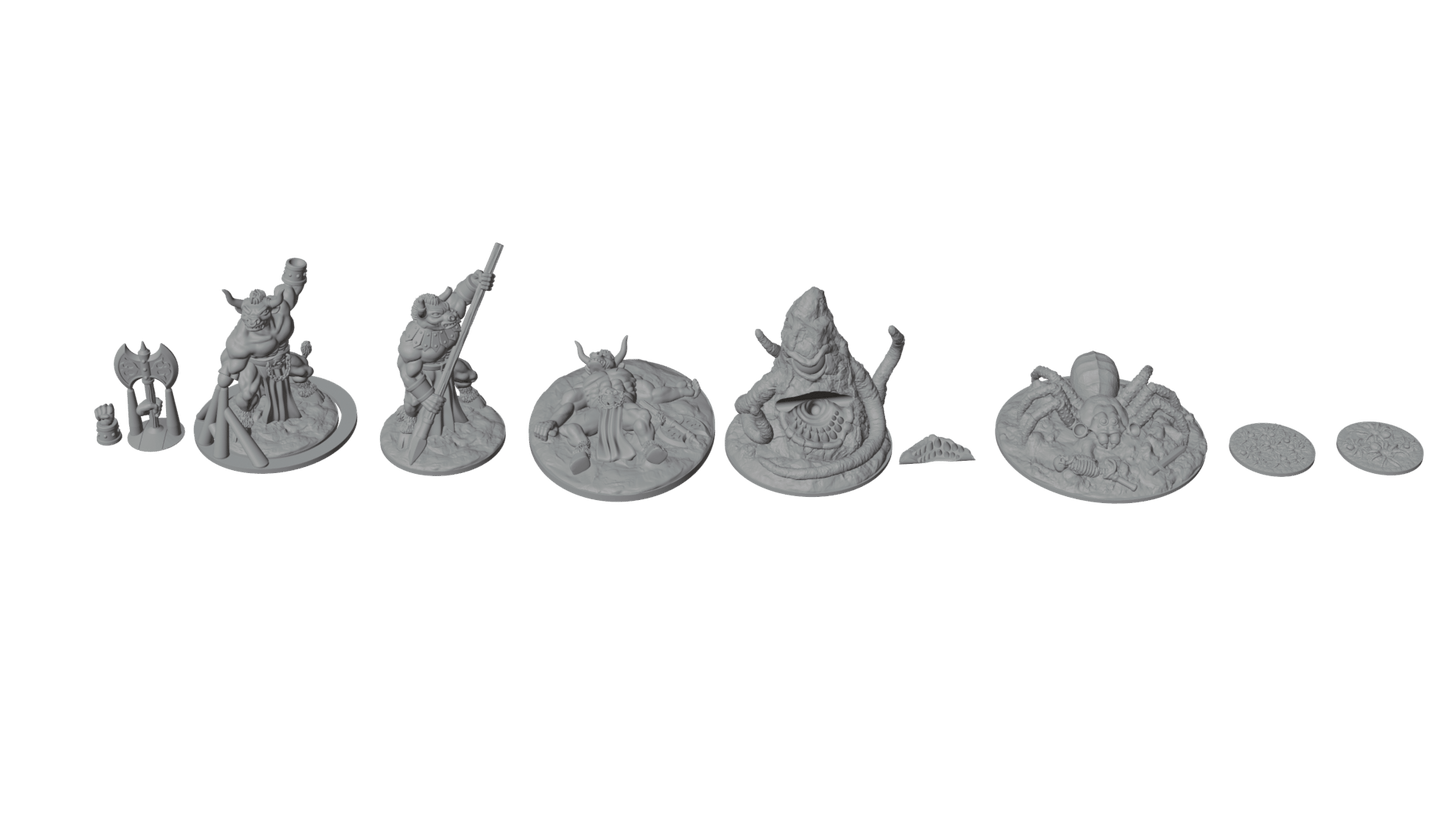 The Apex Predators | Fat Dragon Games Boss & Monster Set | Minotaur, Spider & Roper Miniatures - Northern Foundry