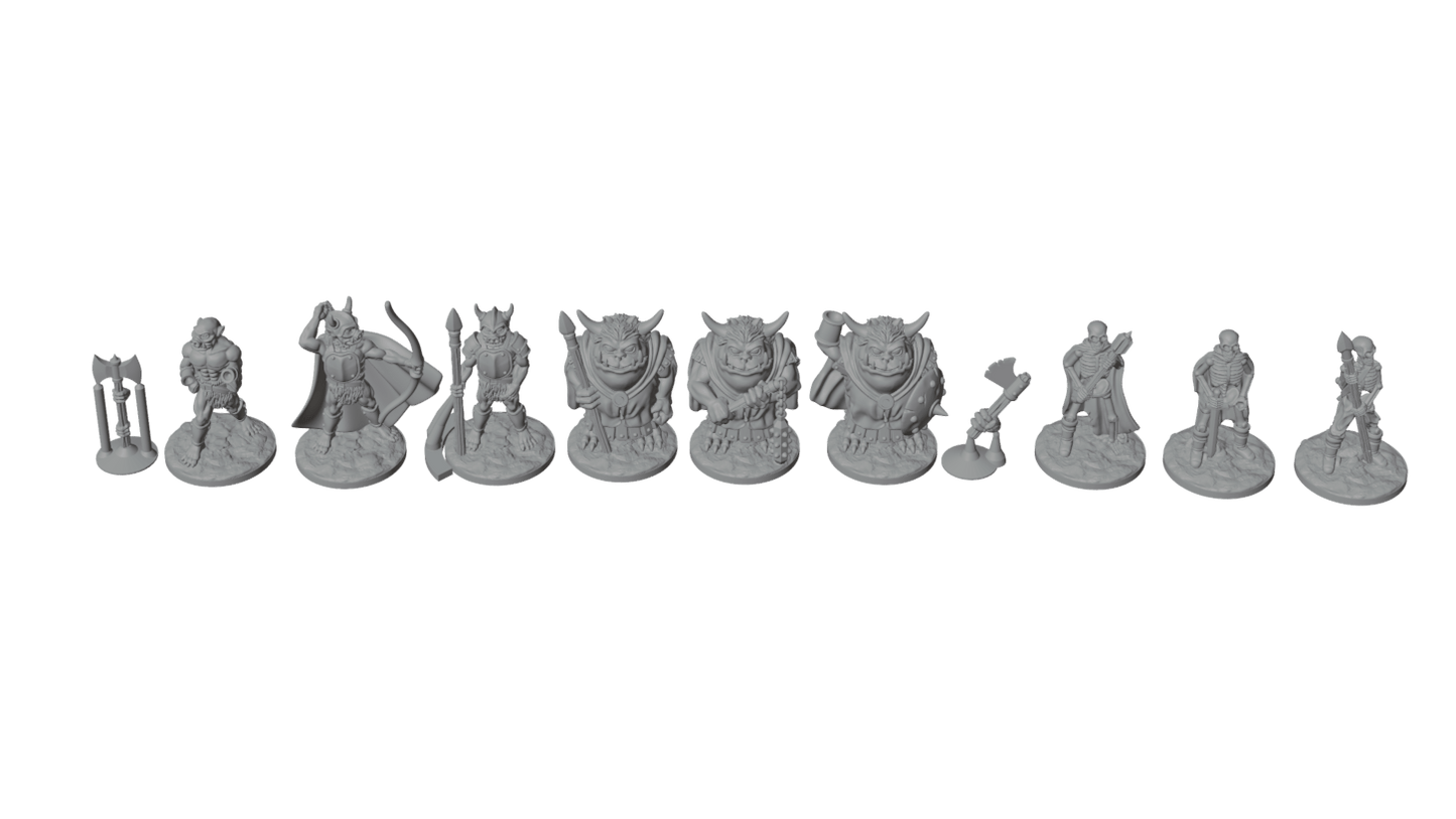 The Dungeon Grunts | Fat Dragon Games Enemy Horde Set | Skeleton, Goblin & Orc Miniature 28mms - Northern Foundry