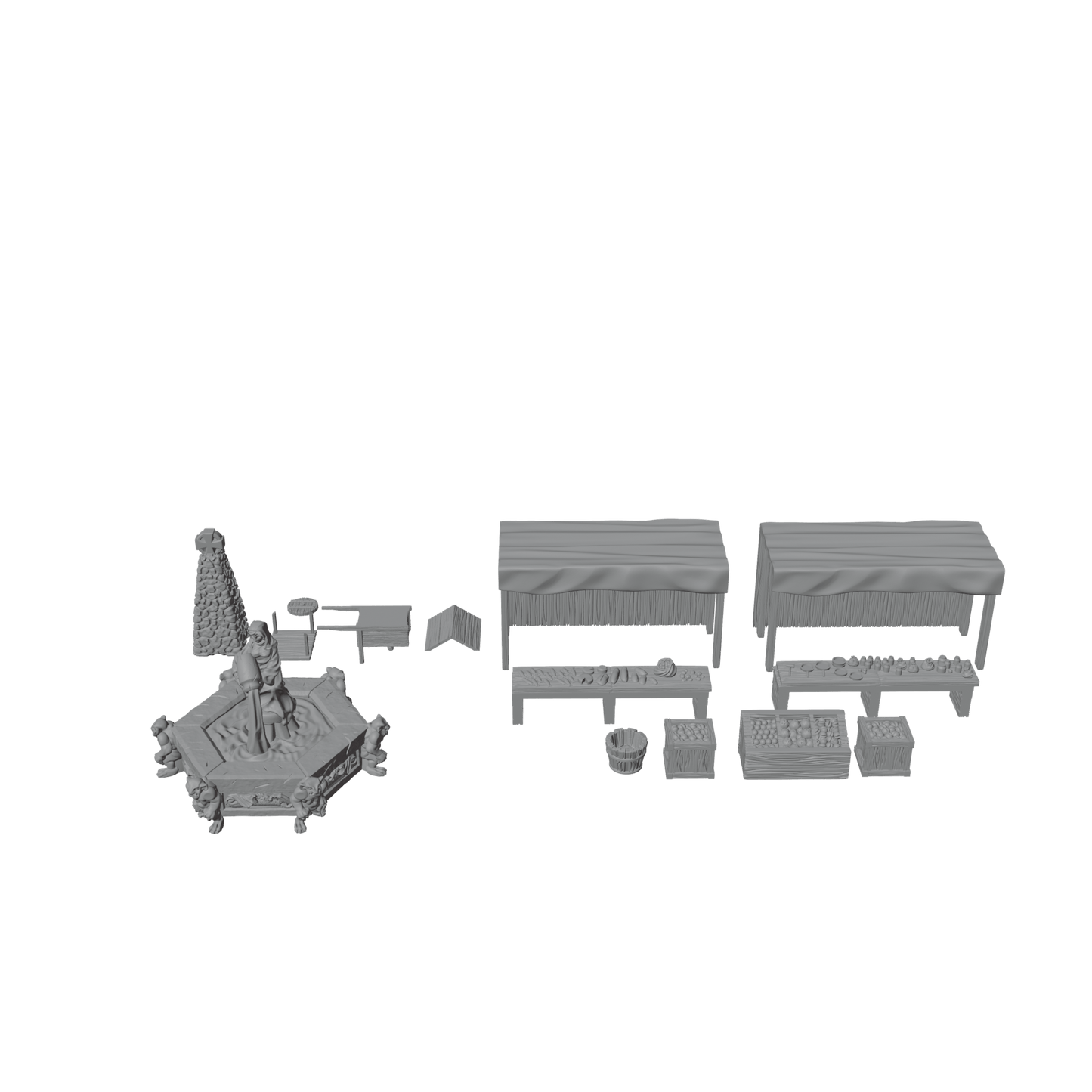 The Market Square | Exterior Tabletop Village Terrain | Fat Dragon Games Dragonshire Series - Northern Foundry