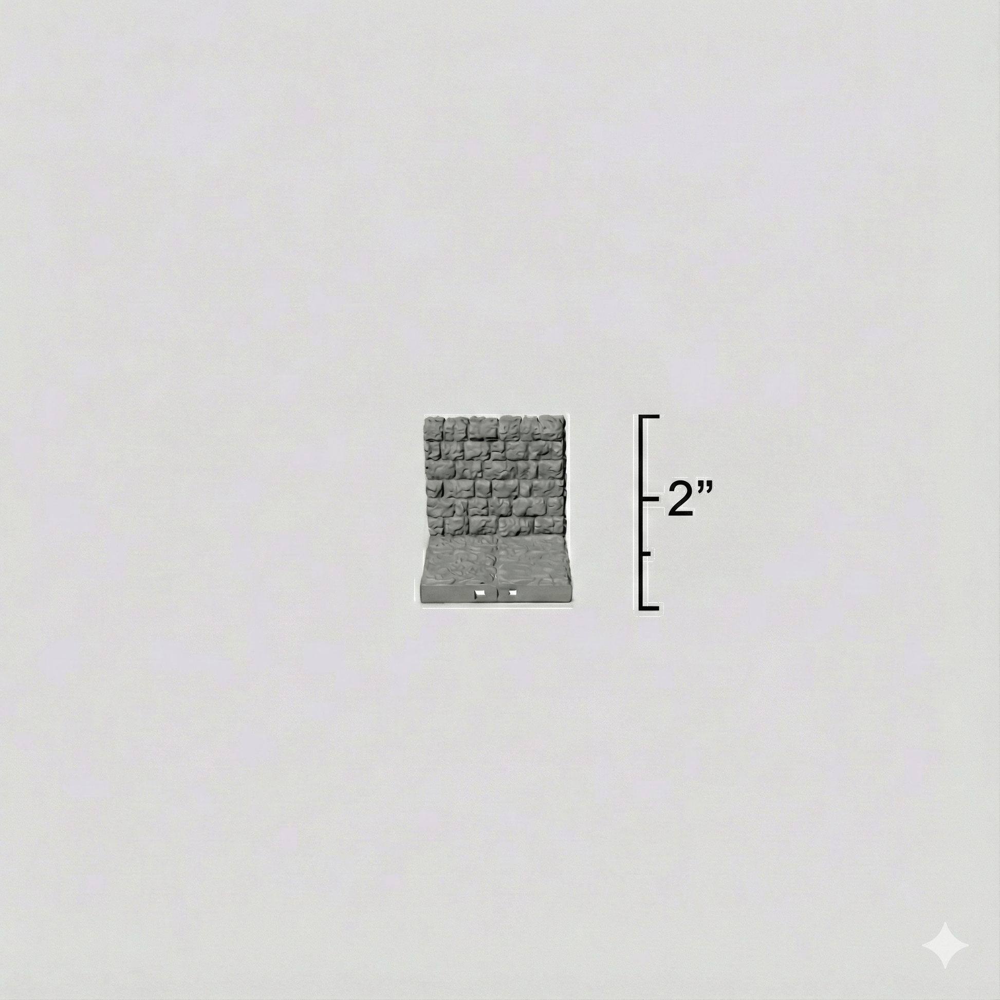 Grey tile on a white background with a size indicator