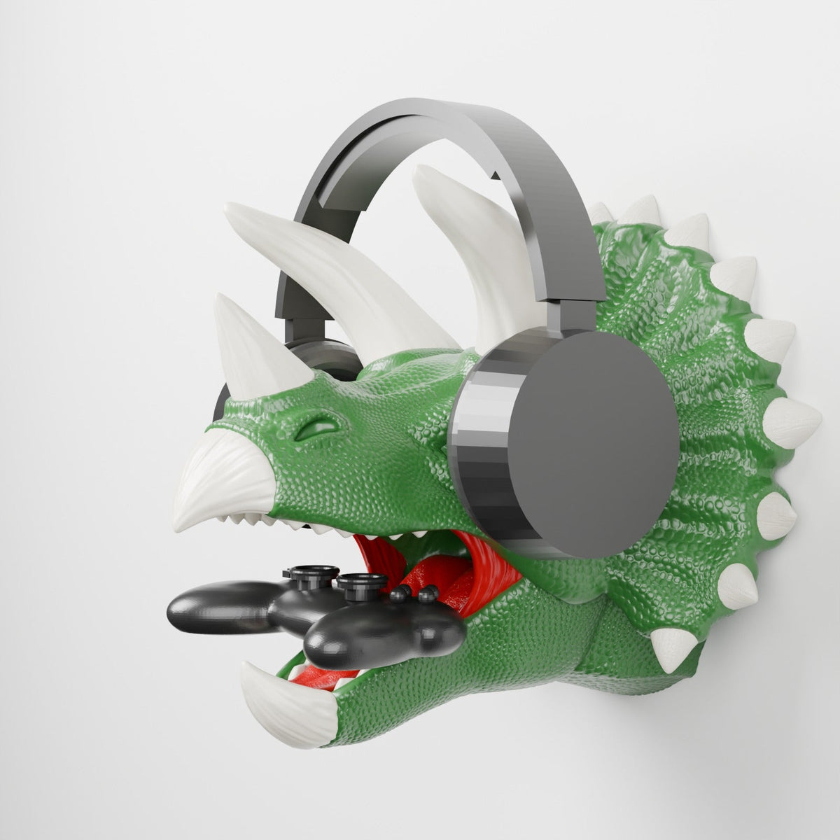 Triceratops Head Wall Mount – Dinosaur Headset & Controller Holder - Northern Foundry