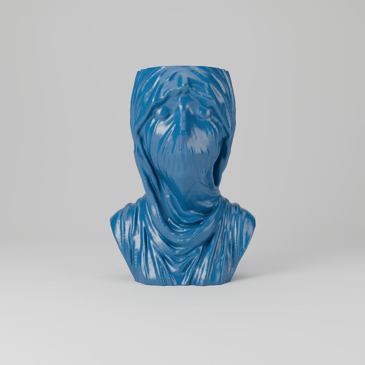 Veiled Face Bust Vase – Gothic Draped Decor - Northern Foundry