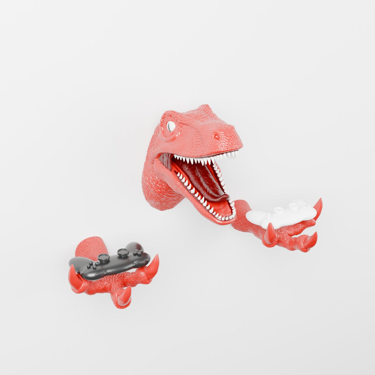 Velociraptor Head Wall Mount with Arms – Dinosaur Headset & Controller Holder - Northern Foundry