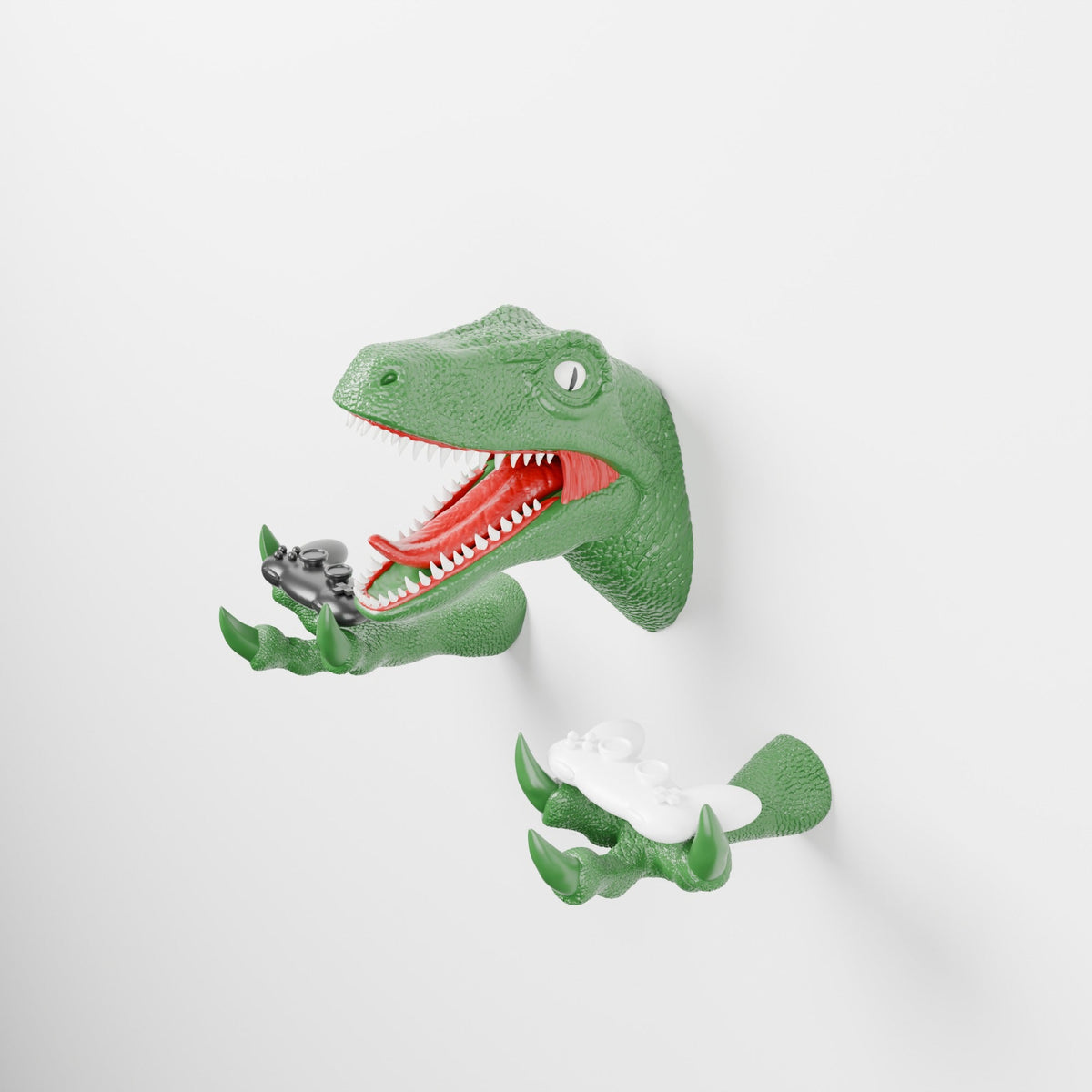Velociraptor Head Wall Mount with Arms – Dinosaur Headset & Controller Holder - Northern Foundry
