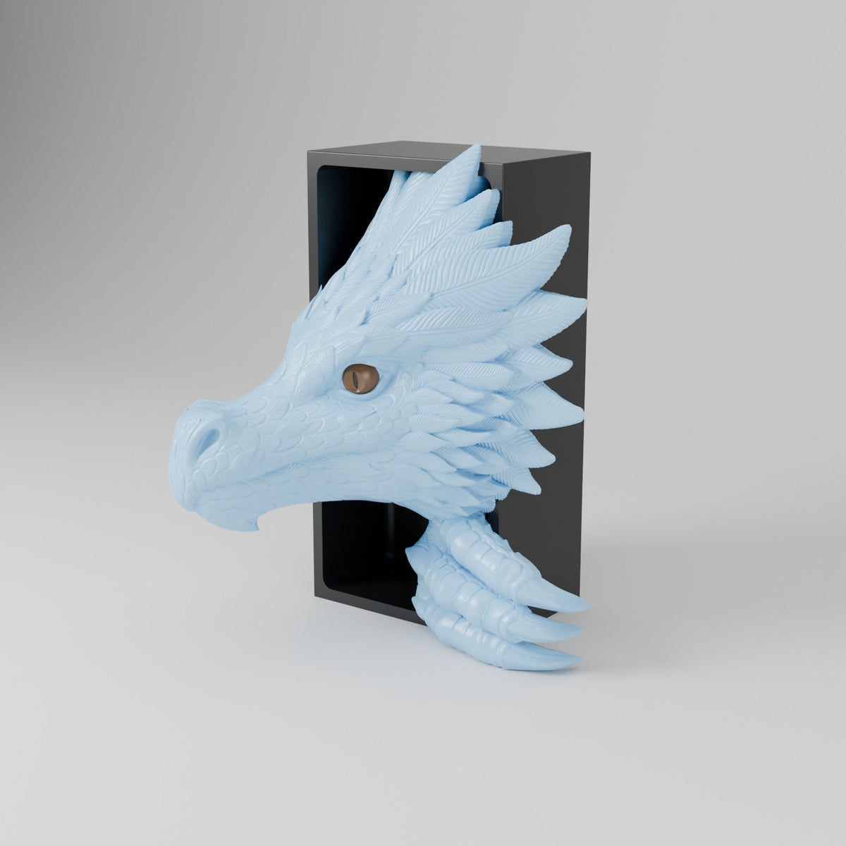 Wind Dragon Book Nook – Feathered Dragon Head or Tail Bursting from Your Bookshelf - Northern Foundry