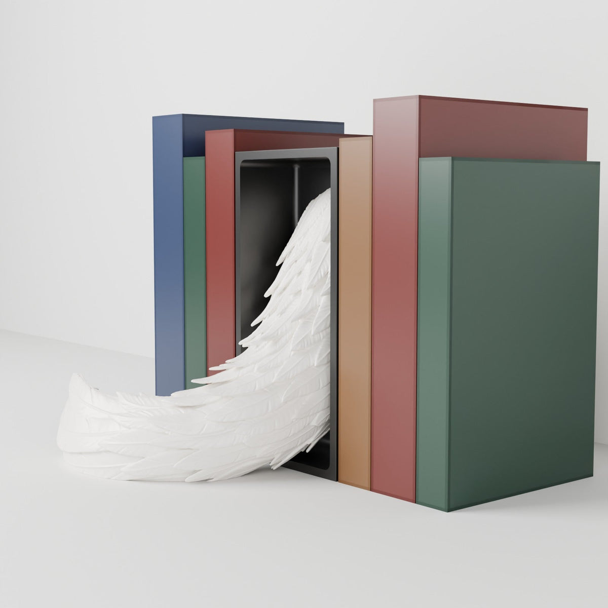 Wind Dragon Book Nook – Feathered Dragon Head or Tail Bursting from Your Bookshelf - Northern Foundry