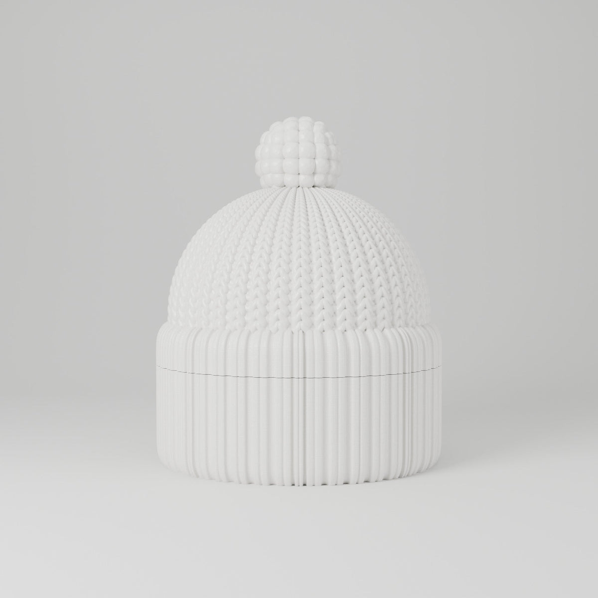 Winter Beanie Hat Jewelry Box – Knit Pom-Pom Lidded Storage Container - Northern Foundry