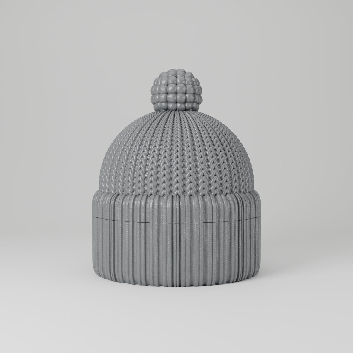 Winter Beanie Hat Jewelry Box – Knit Pom-Pom Lidded Storage Container - Northern Foundry