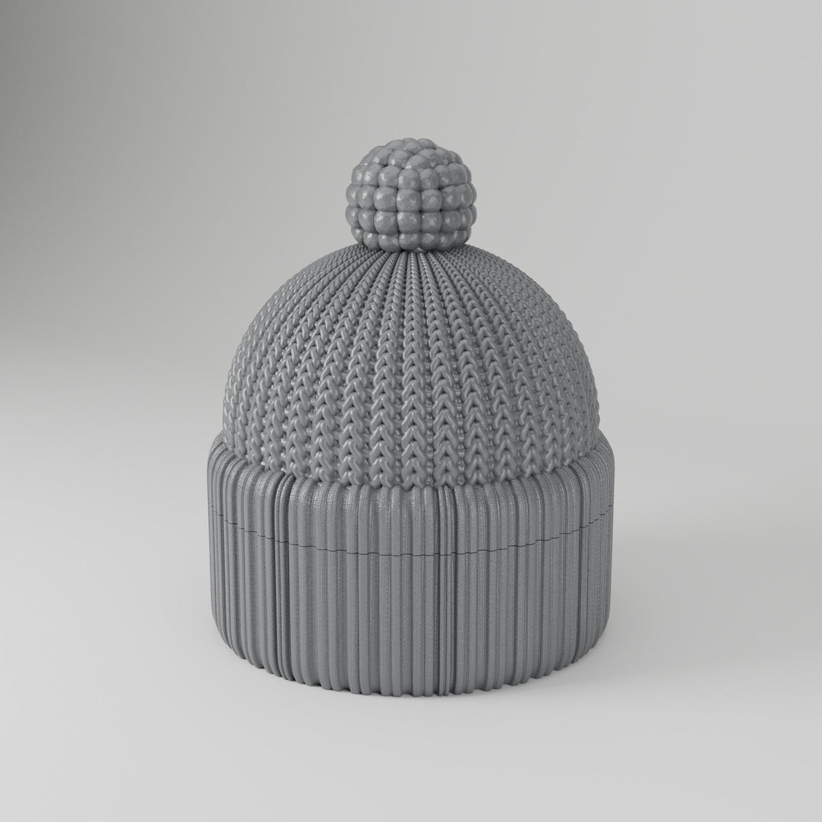 Winter Beanie Hat Jewelry Box – Knit Pom-Pom Lidded Storage Container - Northern Foundry