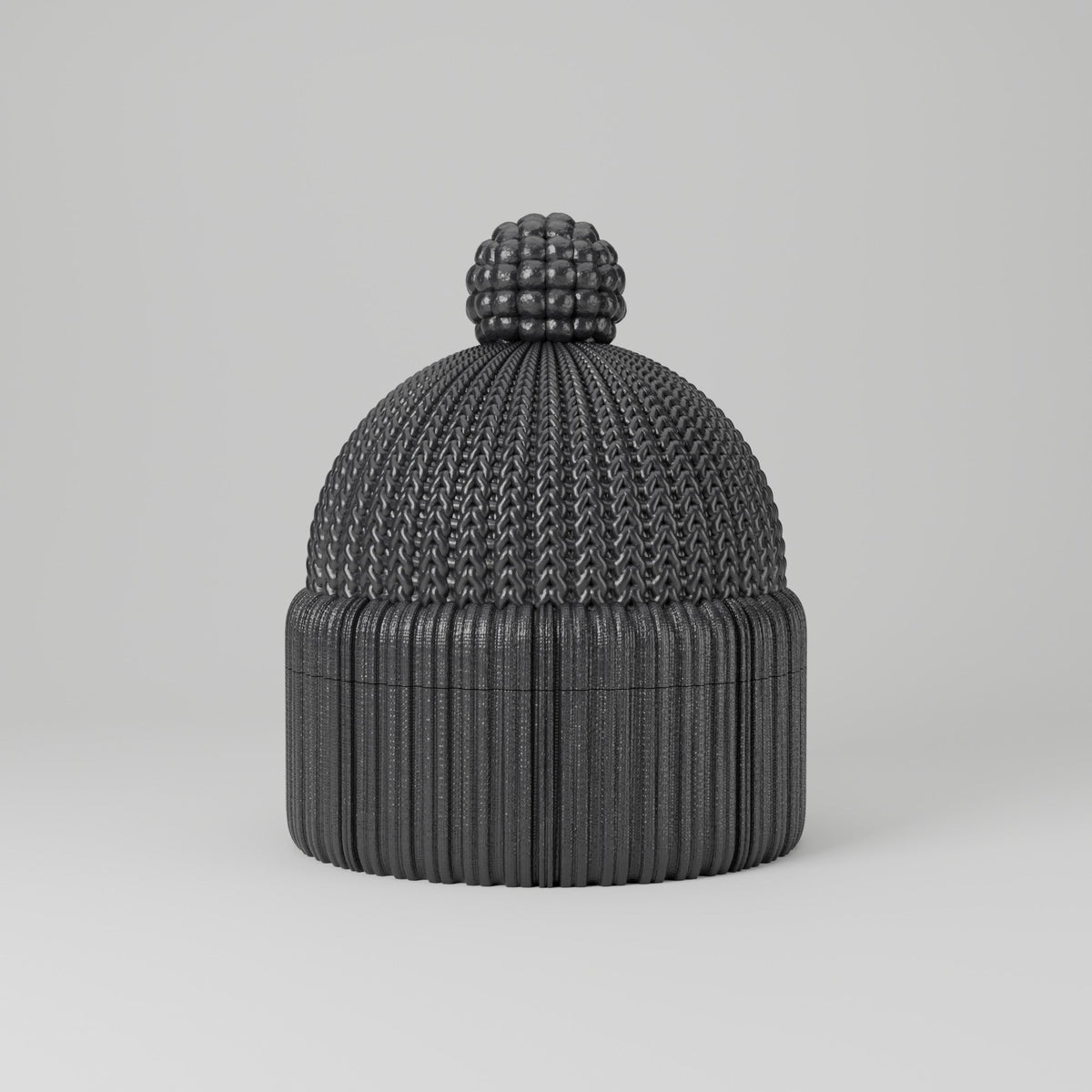 Winter Beanie Hat Jewelry Box – Knit Pom-Pom Lidded Storage Container - Northern Foundry