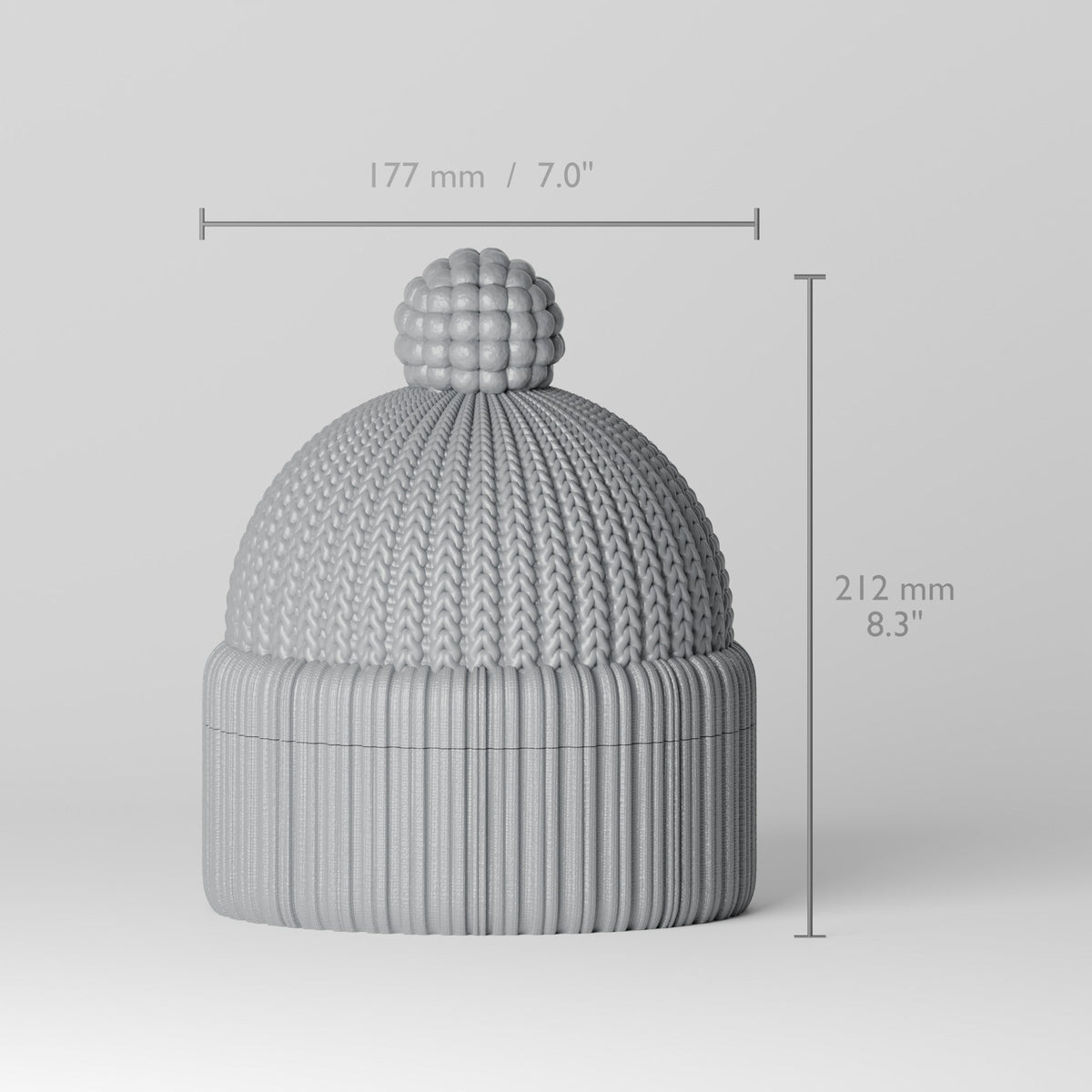 Winter Beanie Hat Jewelry Box – Knit Pom-Pom Lidded Storage Container - Northern Foundry