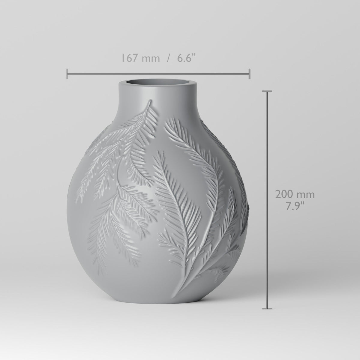 Winter Veil Vase – Round Flower Vase with Embossed Pine Branches - Northern Foundry