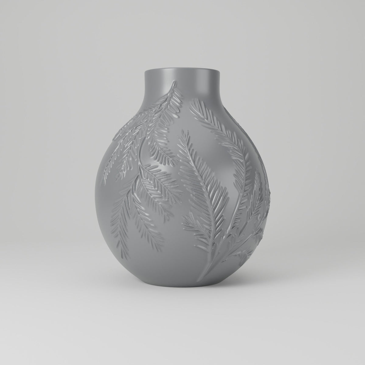 Winter Veil Vase – Round Flower Vase with Embossed Pine Branches - Northern Foundry