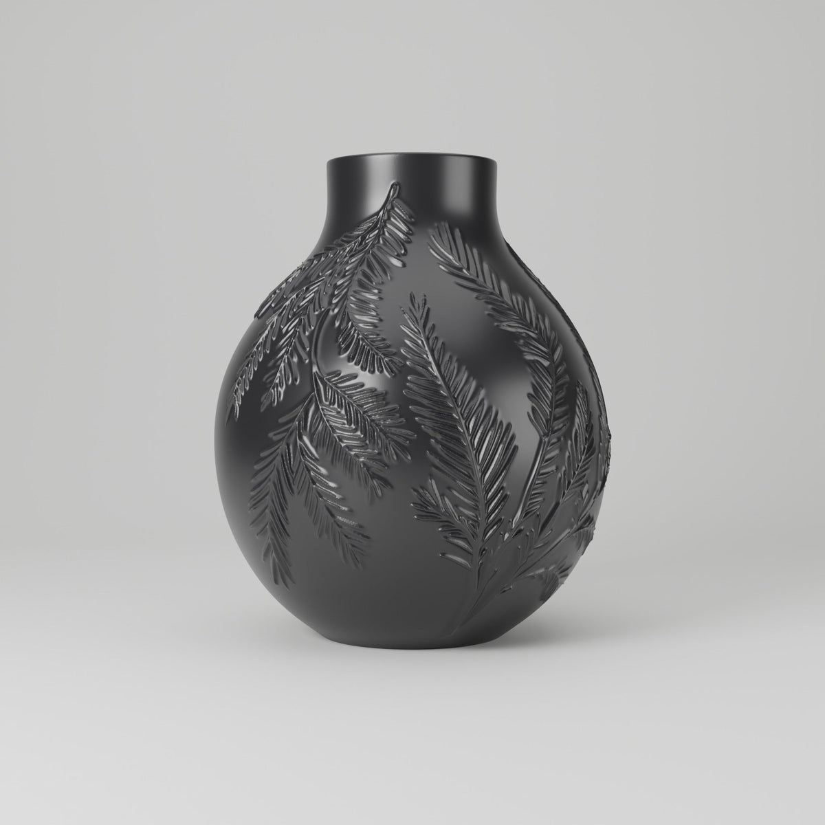 Winter Veil Vase – Round Flower Vase with Embossed Pine Branches - Northern Foundry