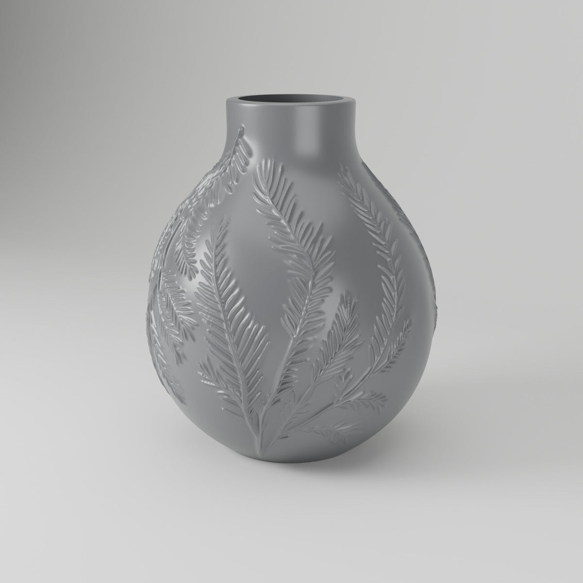 Winter Veil Vase – Round Flower Vase with Embossed Pine Branches - Northern Foundry