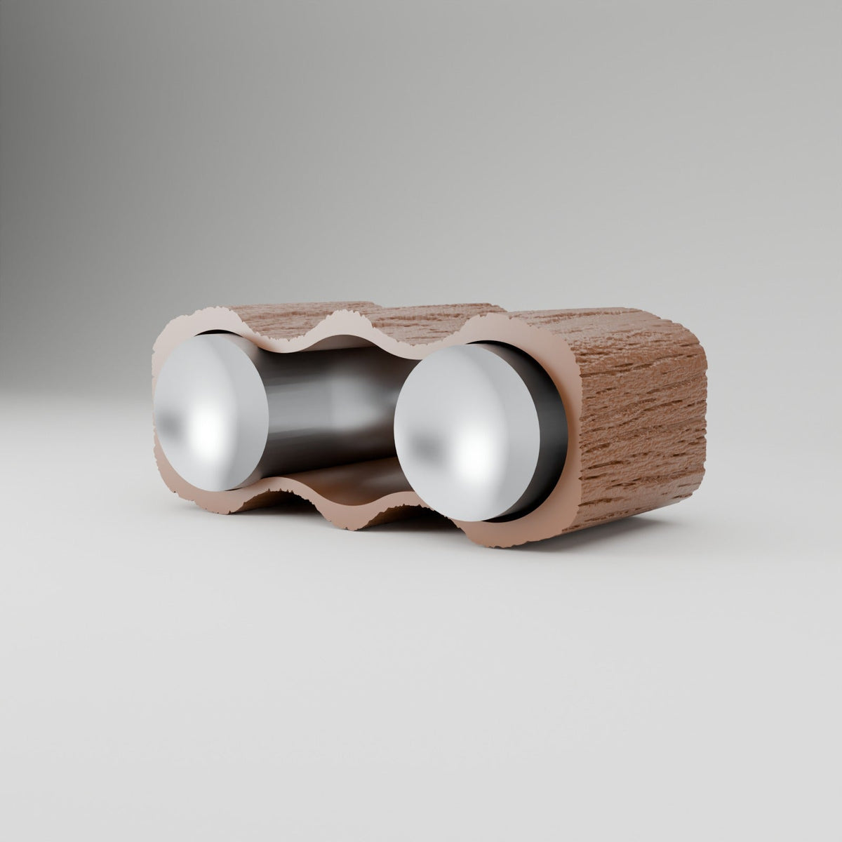Wood Grain Wine Rack – Stackable 2 Bottle Countertop Wine Holder with Bark Texture - Northern Foundry