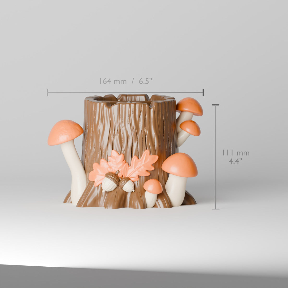 Woodland Stump Pen Holder – Tree Stump Desk Organizer with Mushrooms - Northern Foundry
