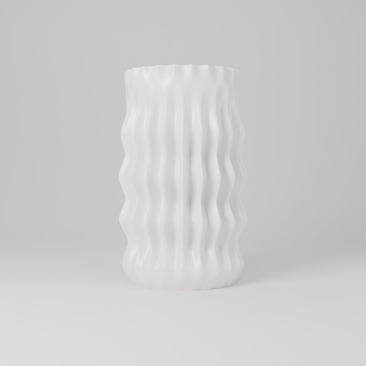 Zaya Wavy Ribbed Vase – Modern Rippled Cylinder Vase - Northern Foundry