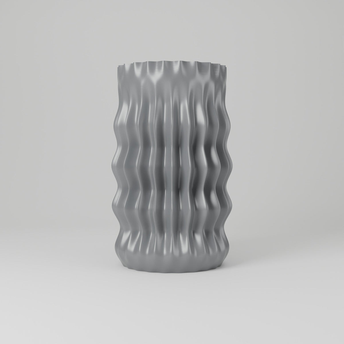 Zaya Wavy Ribbed Vase – Modern Rippled Cylinder Vase - Northern Foundry