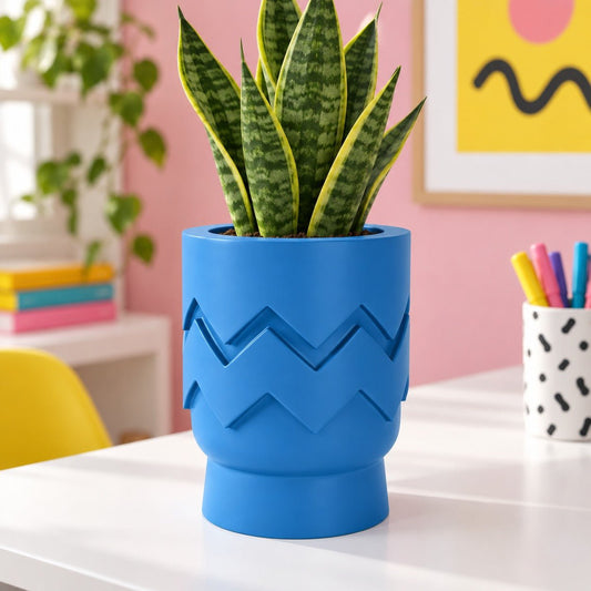 Zigzag Pop Planter – Bold Geometric Footed Pot - Northern Foundry